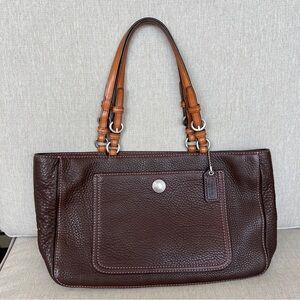 COACH Bag Chelsea Pebbled Leather shoulder bag brown pink berry